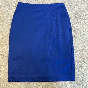 H&M Royal cobalt blue satin effect pencil skirt Sz 8 classy sexy business career